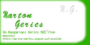 marton gerics business card